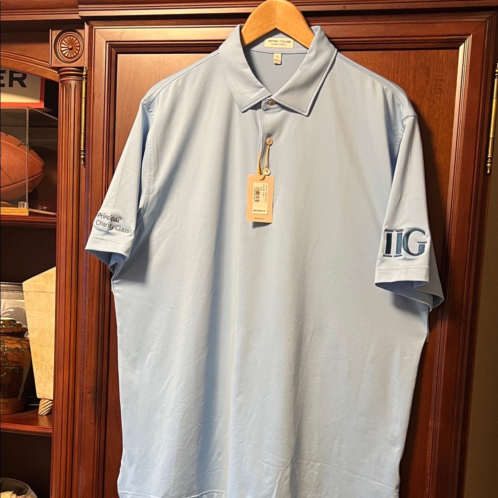 Brand New Peter Millar Summer Comfort Crown Sport Sun UPF 50+ Light Blue Polo! - Picture 5 of 15